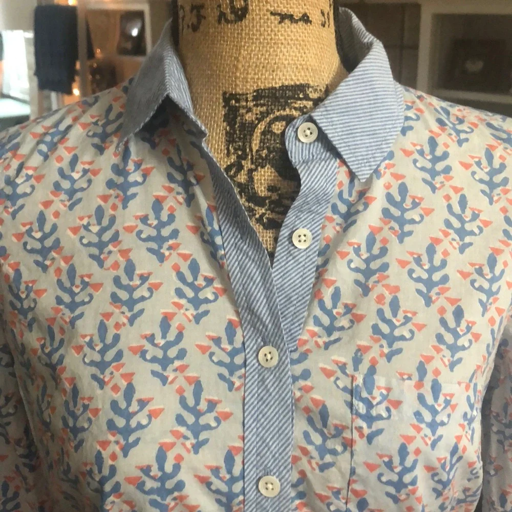 J. Crew Blue and Pink Floral Blouse - Picture 2 of 4